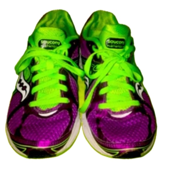 SAUCONY FASTWITCH WOMENS RUNNERS/SNEAKERS SZ 6.5 LIME PURPLE WHITE - Picture 2 of 9